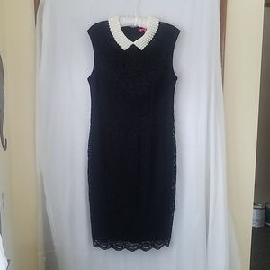 Betsey Johnson sleeveless lace sheath dress